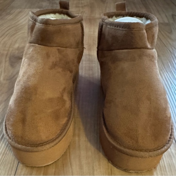 Charlotte russe ultra mini platform Ankle brown Boots woman 9.5 - Picture 1 of 6